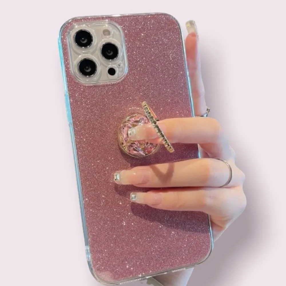 🎄Pretty in Pink Sparkles iPhone 13 Pro Case with Ring Holder